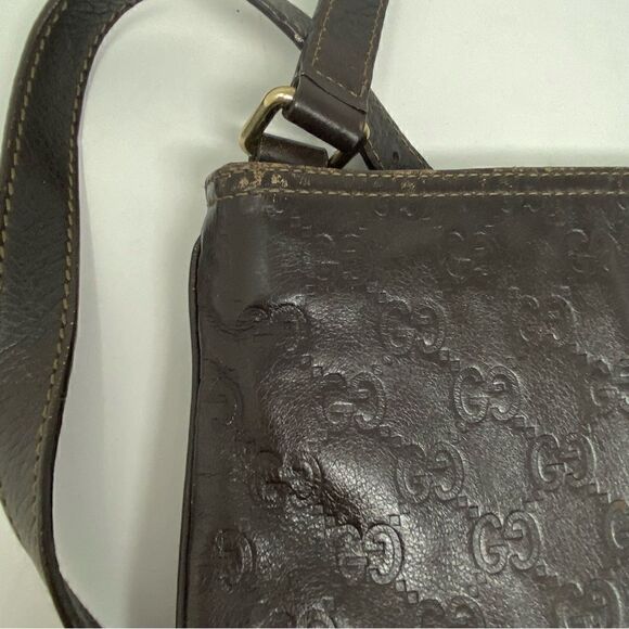 Gucci Dark Brown Guccissima Leather Crossbody Bag - Picture 7 of 11